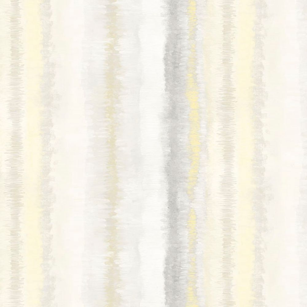 Patton Wallcoverings FW36807 Fresh Watercolors Frequency Stripe Wallpaper in Greys & Yellows